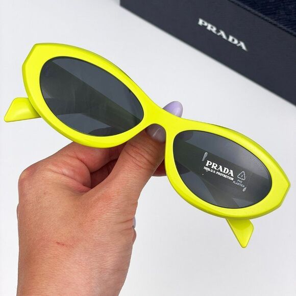 Prada PR26ZS 13L08Z Sunglasses Cedar Dark Grey Oval Women - Picture 2 of 14